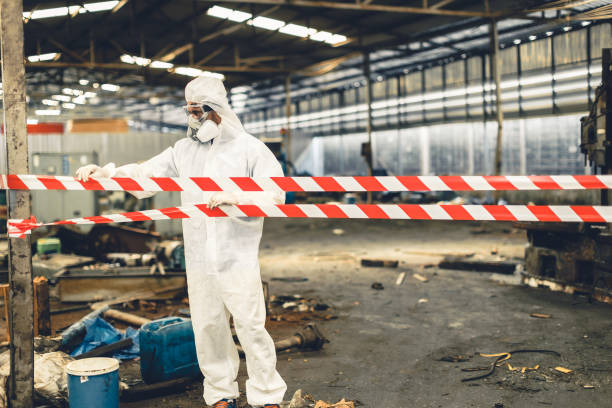 Professional Biohazard Cleanup technician working in Portage, IN